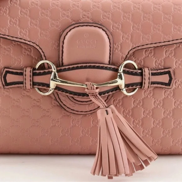 Gucci Emily Guccissima Pink Small Crossbody Bag Horse-bit embellishment - Picture 2 of 15